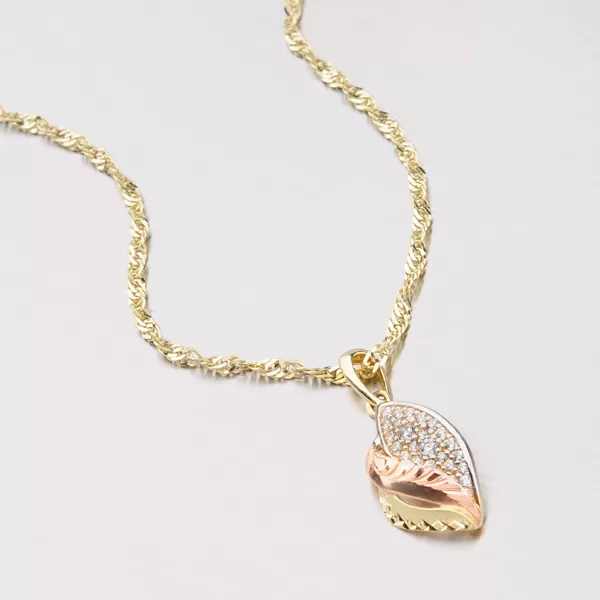 Zlatý prívesok klasik so zirkónmi 53P-3130