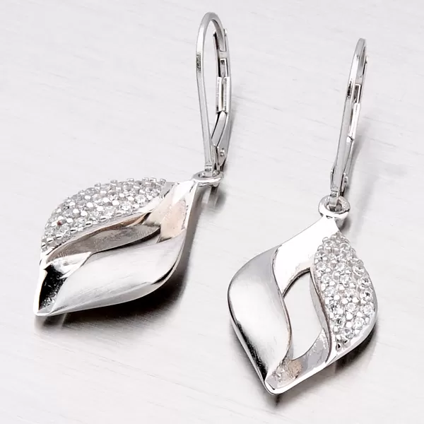 Strieborné náušnice so zirkónmi ZS-161/E-OKS