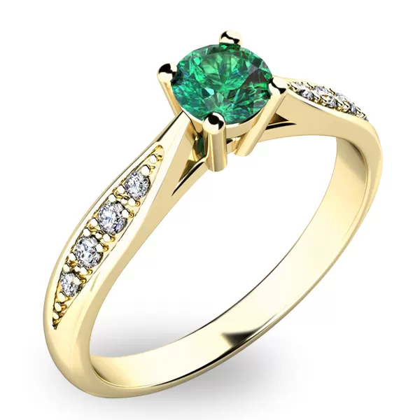 Dámsky prsteň s smaragdom a diamantmi 10745Z-SMAR