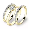 Zásnubný prsteň žlté zlato 585/1000 zirkón set 10819-SET02-ZZ