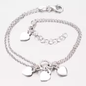 Strieborný náramok so srdiečkami B1502040-1264-SLX