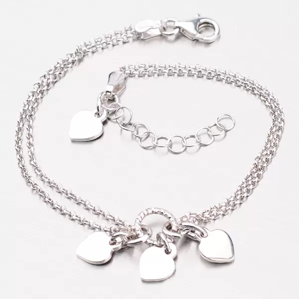 Strieborný náramok so srdiečkami B1502040-1264-SLX
