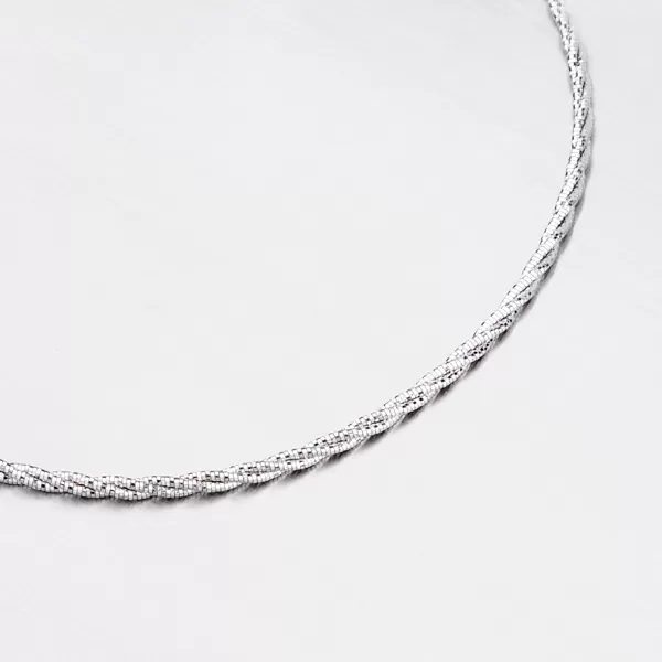 Krútený strieborný náhrdelník CHRS-SPRING-OM13L-TW-130-RET