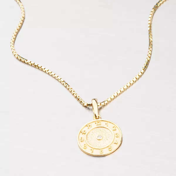 Zlatý prívesok - krstiace hodiny 682P-130043