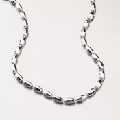 Strieborná retiazka z oválnych ozdôb CHRS-RICE-D/C-002