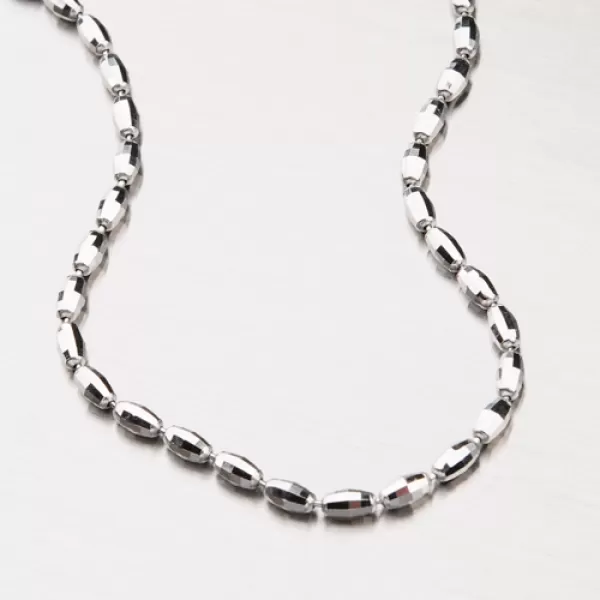 Strieborná retiazka z oválnych ozdôb CHRS-RICE-D/C-002