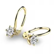 Dámske náušnice žlté zlato 585 prírodný diamant visiaci 10885-ZL-DIA