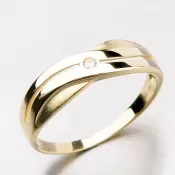 Krásny symetrický prsteň zo žltého zlata DZ1562-ZL