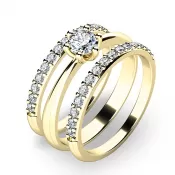 Zásnubný prsteň žlté zlato 585/1000 zirkón set 10819-SET02-ZZ