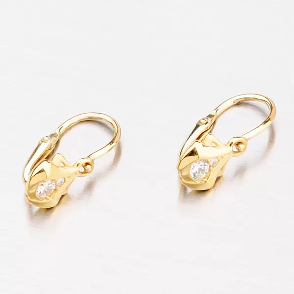 Zlaté náušničky s bielym zirkónom 52DN-2224ZB