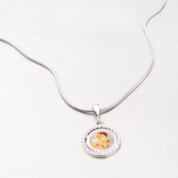 Okrúhly prívesok s anjelikom VICZ-3005