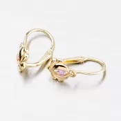 Zlaté náušnice s ružovým zirkónom 52DN-2218ZR