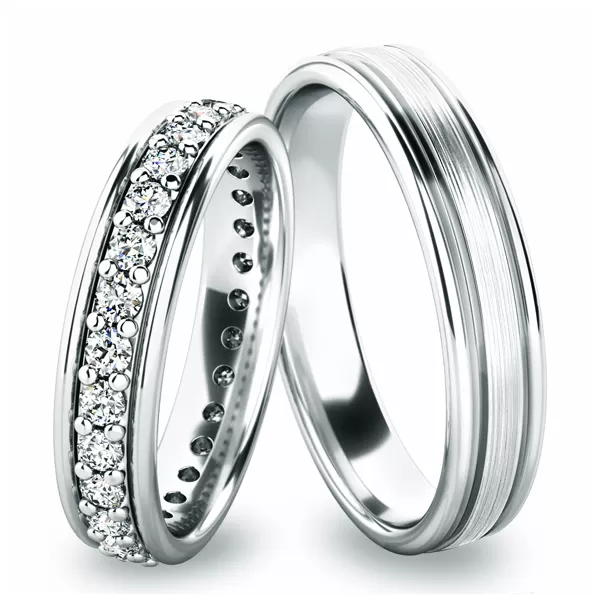 Snubné prstene - biele zlato SP-61053