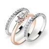 Úžasný set zásnubných prsteňov z bieleho a ružového zlata 10843-SET02-RB