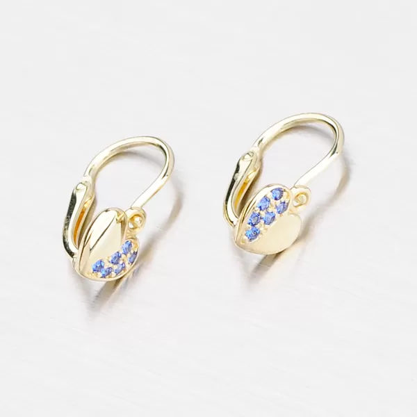 Detské náušnice zo žltého zlata v tvare srdiečka 52DN-2160ZM