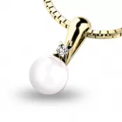 Perlový prívesok s diamantom 10891-ZL-DIA