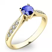 Zlatý prsteň so zafírmi a diamantmi 10745Z-SAF