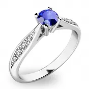 Zlatý prsteň so zafírmi a diamantmi 10745b-SAF