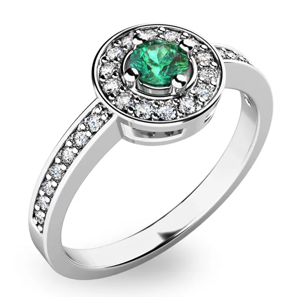 Zlatý prsteň s smaragdom a diamantmi 10802b-SMAR