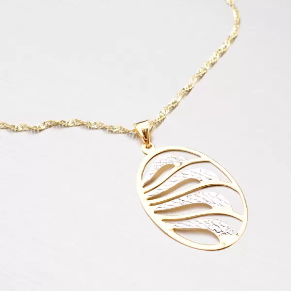 Oválny zlatý prívesok 43-21303