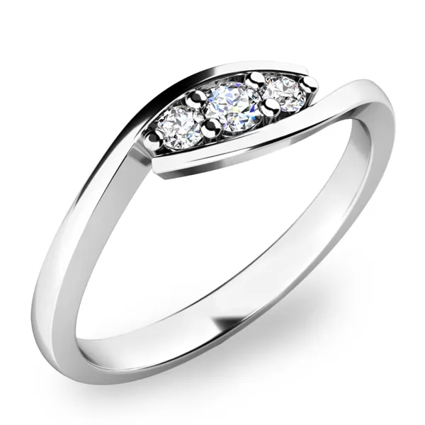 Zásnubný prsteň biele zlato 585/1000 prírodný diamant 0,089 ct G/SI ZP-10847D