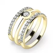 Set zásnubných prsteňov zo žltého zlata 10807-SET02-ZZ