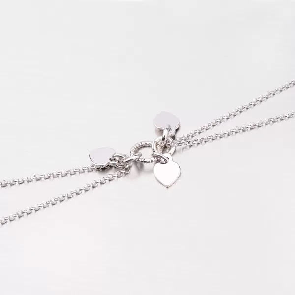 Strieborný náramok so srdiečkami B1502040-1264-SLX