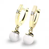 Visiace náušnice s perlami a diamantmi 10892-ZL-FW-DIA