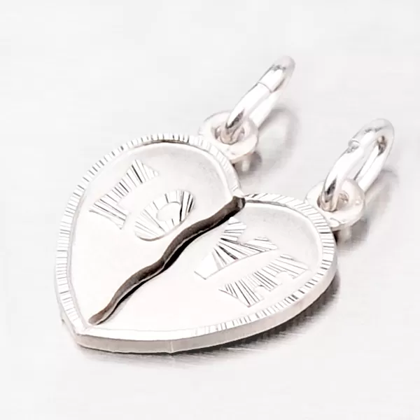 Strieborný prívesok pre partnerov v tvare srdca M5503KHG