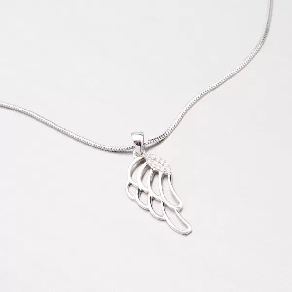 Anjelské krídla - prívesok z bieleho zlata 43-21391