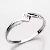 Zlatý prsteň so štvorcovým zirkónom DZ1113-B