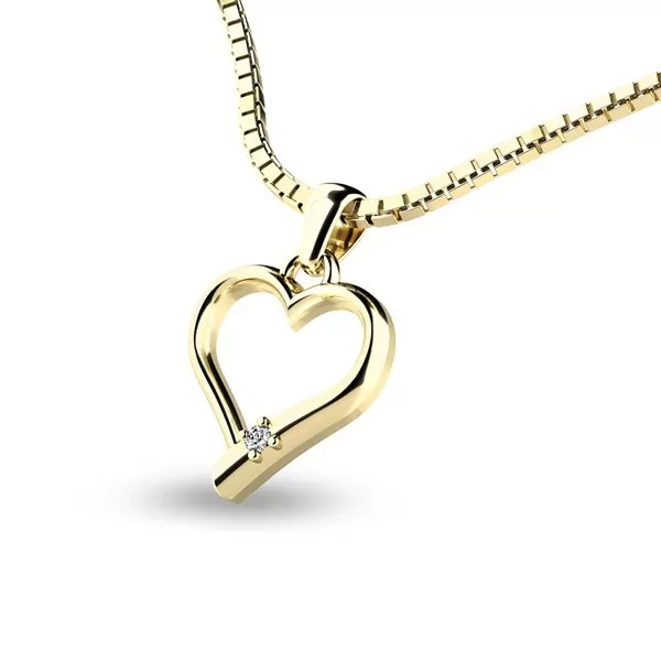 Zlatý prívesok srdca zo žltého zlata 10917-ZL-ZIR