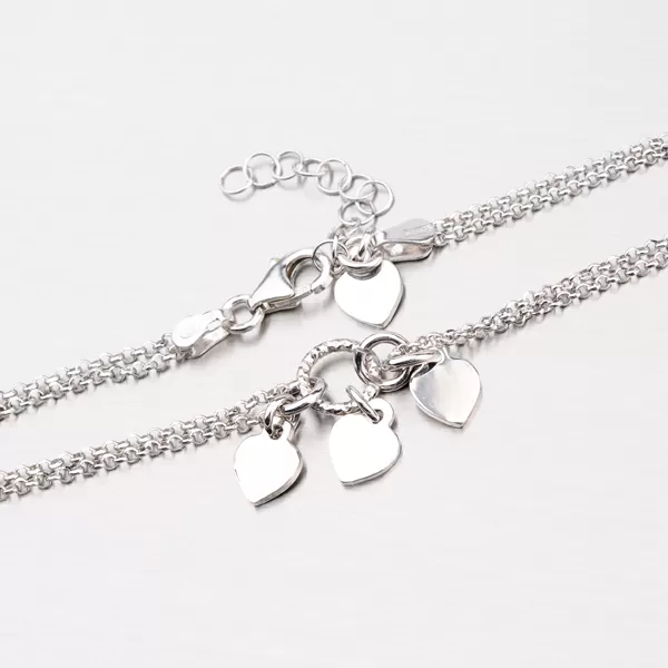 Strieborný náramok so srdiečkami B1502040-1264-SLX