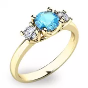 Prsteň s topazom a diamantmi 10803Z-TPZ