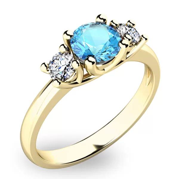 Prsteň s topazom a diamantmi 10803Z-TPZ