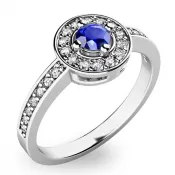 Zlatý prsteň so zafírmi a diamantmi 10802B-SAF