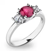 Zlatý prsteň s rubínom a diamantmi 10803b-ruka