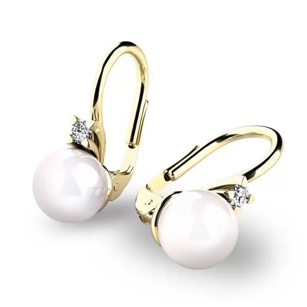 Perlové náušnice so zirkónmi 10889-ZL-ZIR-FW