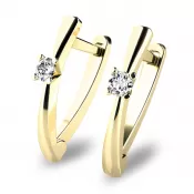 Dámske náušnice žlté zlato 585/1000 prírodný diamant 0,120 ct G/SI prívesok 10830-ZL-DIA