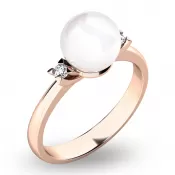 Perlový prsteň s diamantmi 10888-CV