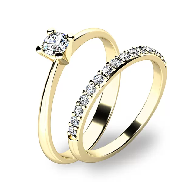 Zásnubný prsteň žlté zlato 585/1000 sada 10820-SET01-ZZ