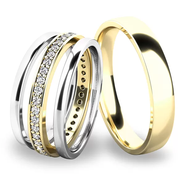 Set snubných prsteňov zo zlata SP-61044-SET04