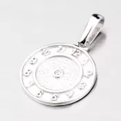 Prívesok krstiacej hodiny z bieleho zlata 687-0043