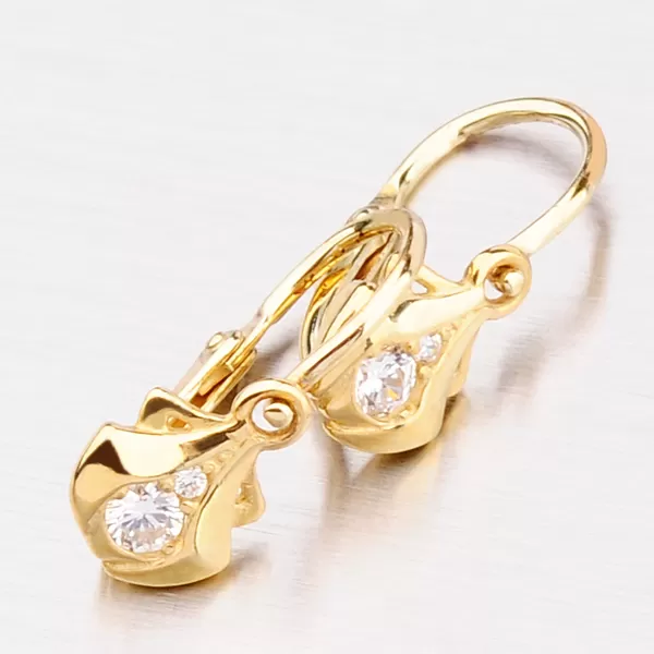 Zlaté náušničky s bielym zirkónom 52DN-2224ZB