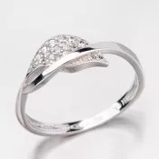 Prsteň z bieleho zlata so zirkónmi 41-NF52B