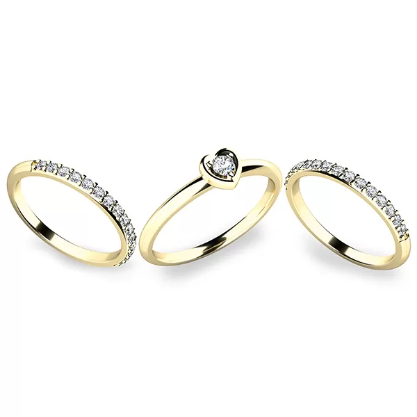 Zásnubný prsteň zirkónový zásnubný set 10849-SET02-ZZ