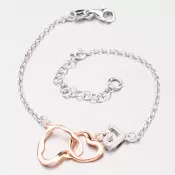 Strieborný náramok zdobený srdiečkami B1500714-0331-SLX