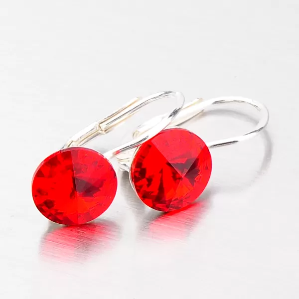 Náušnice zo striebra s červeným kryštálom N311ORT-JK