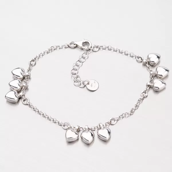 Strieborný náramok s decentnými srdiečkami B1602542-0863-SLX