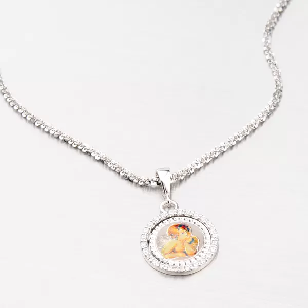 Okrúhly prívesok s anjelikom VICZ-3005